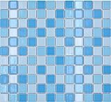 Keramik Mosaik Schwimmbadmosaik blau glänzend Poolmosaik Badfliesen 18-0406 | 1 Mosaikmatte