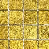 Mosaik Fliese Transluzent Glasmosaik Crystal gold Struktur für WAND BAD WC DUSCHE KÜCHE FLIESENSPIEGEL…