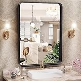 Hasipu 61 x 50,8 cm Wandspiegel für Badezimmer, rechteckiger schwarzer Metallrahmen, Badezimmerspiegel,…