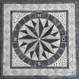 Mosaikfliesen Naturstein Rosone Marmor Rosette 67x67 cm Kompass Windrose Mosaik Fliesen Einleger 051