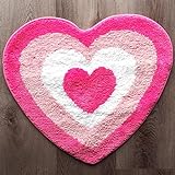 Evovee Badematte mit rosa Herzen, lustig, niedlich, Badezimmerdekoration, Valentinstag, Duschteppich,…