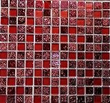 Mosaik Quadrat Crystal/Stein/Resin mix rot Glas Naturstein Ornament Fliesenspiegel, Mosaikstein Format:…