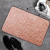 GOSUNA Memory Foam Badezimmer- 40 x 60 cm,Rose Gold Sparkle Glitter verschwommen,Badteppich Saugfähige…