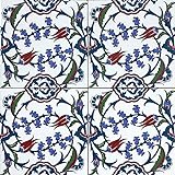 Cerames Pinar - Bunte türkische Wandfliesen, 1 Packung- 0,48m2 (12 Stück), Iznik Keramikfliesen mit…