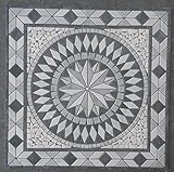 Marmor Rosone 67x67 cm Kompass Naturstein Windrose Mosaik Fliesen Einleger 057