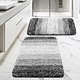 MitoVilla Badezimmer-Läufer-Teppich-Set, 2-teilig, dicke, waschbare Badematten für Badezimmer, rutschfest,…