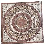 Marmor Rosone 60x60 Windrose Mosaik Einleger Naturstein Fliesen Rosso Verona 024