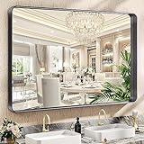 Hasipu 101,6 x 66 cm Wandspiegel für Badezimmer, rechteckiger schwarzer Metallrahmen, Badezimmerspiegel,…