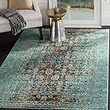 SAFAVIEH Boho Teppich für Wohnzimmer, Esszimmer, Schlafzimmer - Monaco Collection, Kurzer Flor, Blau…