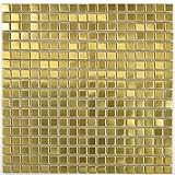 Mosaik Fliese Edelstahl gold Gold Stahl gebürstet für WAND BAD WC KÜCHE FLIESENSPIEGEL THEKENVERKLEIDUNG…